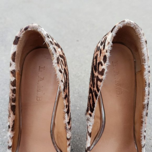 L.A.M.B Y2K Dorothee Leopard Platform Wedges - Picture 6 of 9
